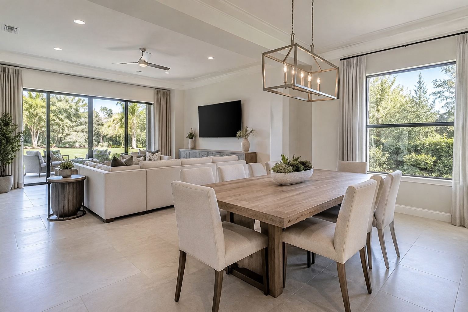A bright Jacksonville area Florida home interior, illustrative